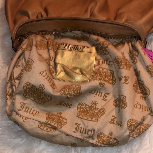 VINTAGE Y2K JUICY COUTURE GENUINE LEATHER SHOULDER BAG - Picture 6 of 7